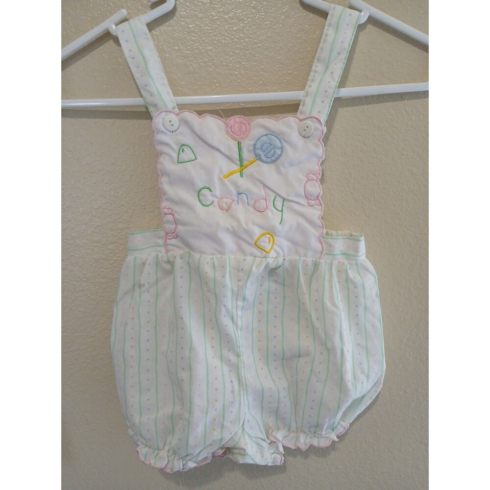 Mayfair Baby Girls Pink Bubble Romper 24 Mo. Candy Summer Vintage 70s